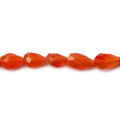 6-9mm Carnelian Faceted Straight Drilled Teardrop Beads, 14 inch