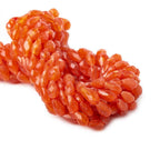 6-9mm Carnelian Faceted Straight Drilled Teardrop Beads, 14 inch