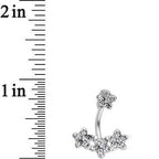 Clear Gem Field of Flowers Double Mount Belly Ring