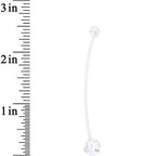 Clear Ultra Glitter Glamour PTFE Pregnancy Belly Ring