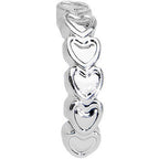 16G 1/4 Stainless Steel Falling Hearts Tragus Cartilage Earring