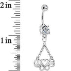 Clear Gem Peace Sign Heart Love Equality Infinity Dangle Belly Ring