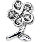 16G 1/4 Clear Gem Petal Flower Left Ear Cartilage Earring