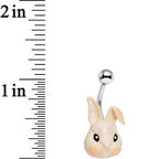Pretty Peach Happy Easter Bunny Rabbit Belly Ring
