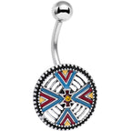 Red Blue Yellow Southwestern Powerful Medallion Belly Ring