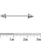 14G Rainbow Chevron End with an Arrow Industrial Barbell 38mm