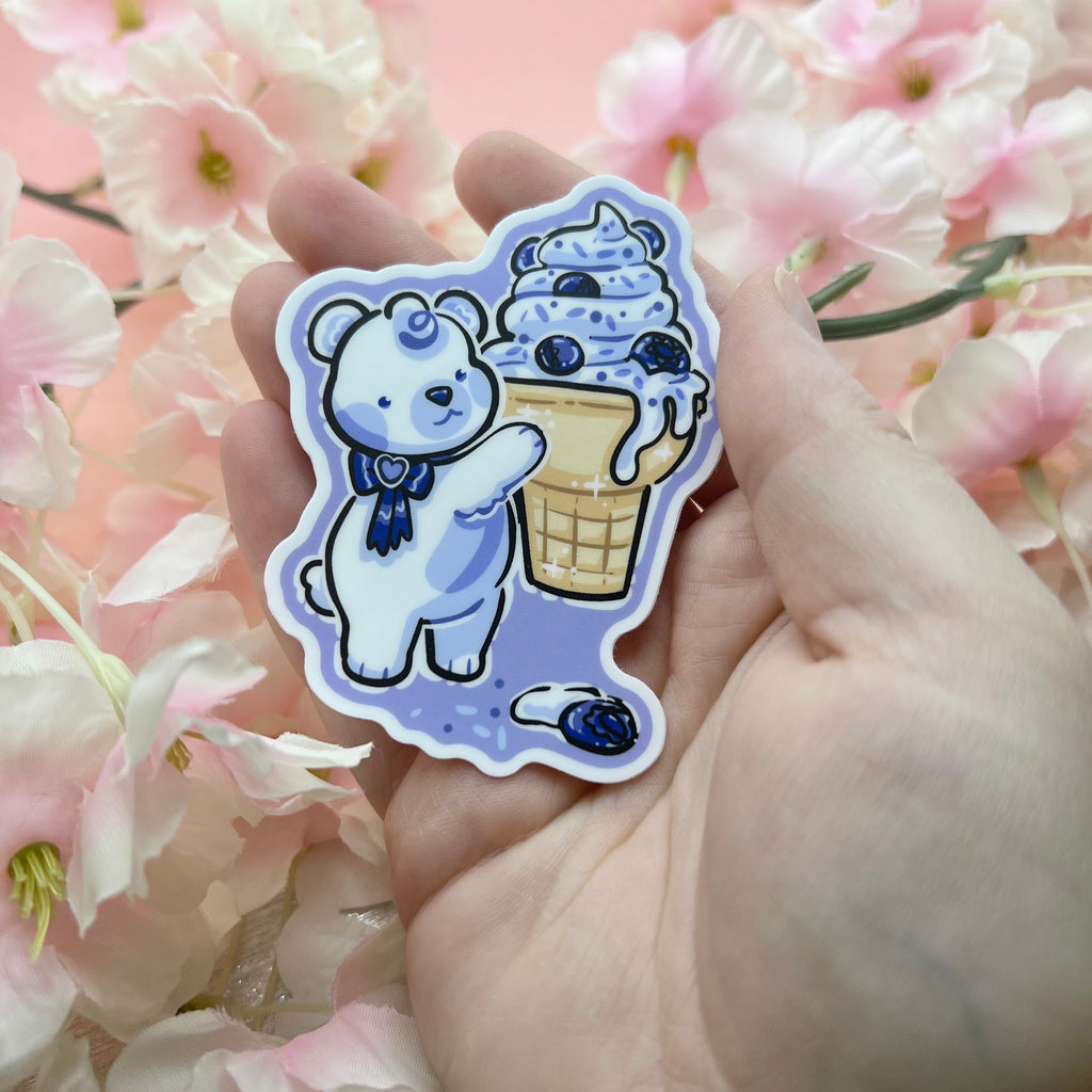Blueberry Ice Cream Bear ~ Sticker