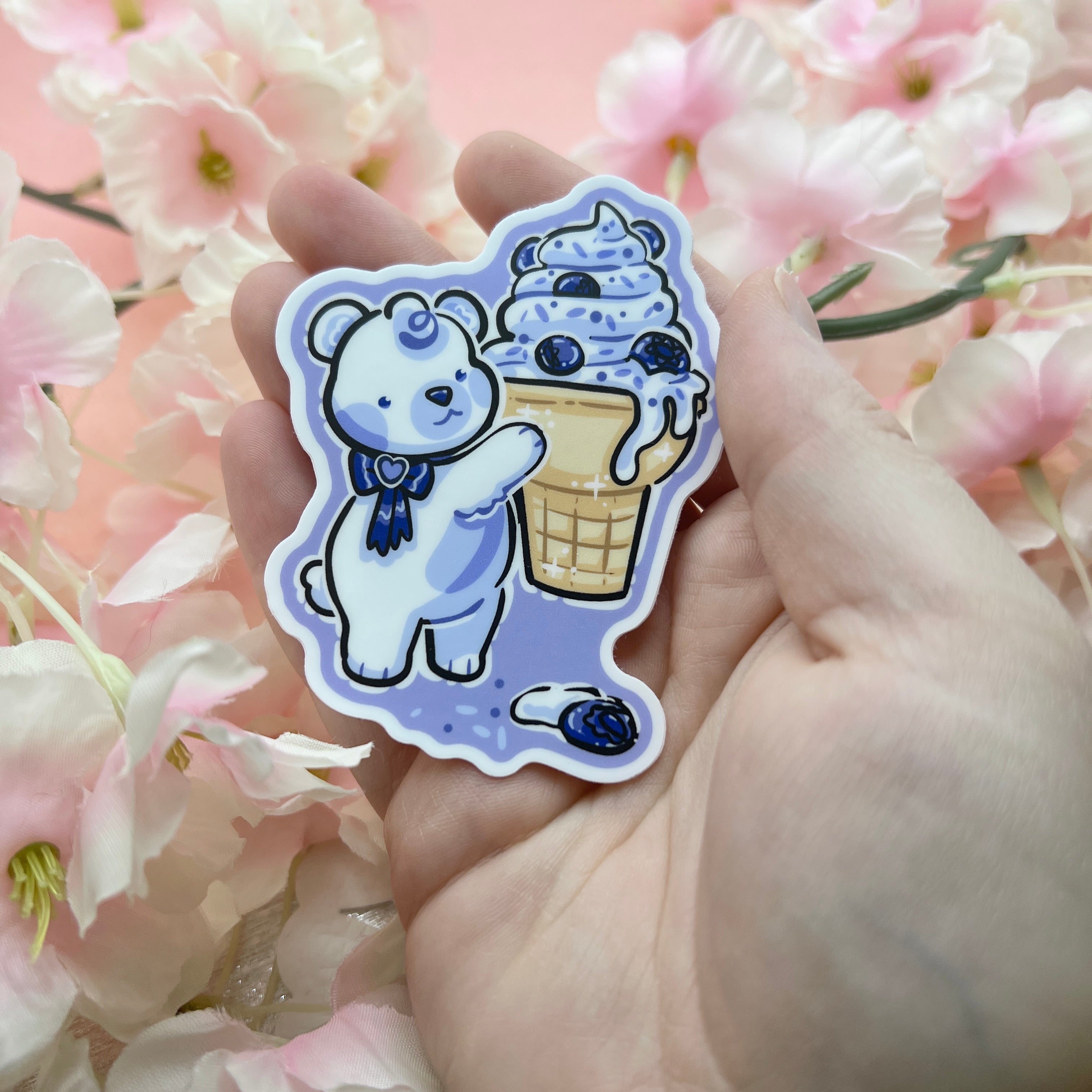 Blueberry Ice Cream Bear ~ Sticker