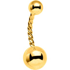 Gold Tone IP Seriously Twisted Belly Ring