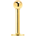 16G Solid 14K Yellow Gold Flat Back