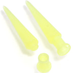 2 in 1 Yellow Glow in Dark Interchangeable Screw Fit Plug and Taper Set