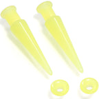 2 in 1 Yellow Glow in Dark Interchangeable Screw Fit Plug and Taper Set