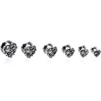 Ladybug Heart Screw Fit Tunnel Plug Set 6mm to 16mm