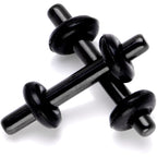 Black Anodized Titanium Micro Straight Plug Set 14G to 8G