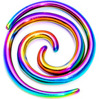 Rainbow Anodized Titanium Micro Spiral Taper Set 12G to 8G