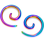 Rainbow Anodized Titanium Micro Spiral Taper Set 12G to 8G