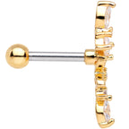 Clear CZ Gem Gold Tone Flower Cascade Cartilage Tragus Earring
