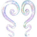 White Glass Shimmer Zig Zag Spiral Taper Set 5mm to 8mm