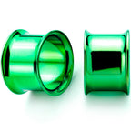 Green Anodized Steel Double Flare Tunnel Plug Set 4mm-16mm