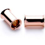 Rose Gold Tone Anodized Steel Double Flare Tunnel Plug Set 4mm to 16mm