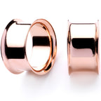 Rose Gold Tone Anodized Steel Double Flare Tunnel Plug Set 4mm to 16mm