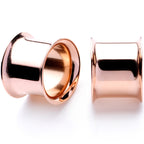 Rose Gold Tone Anodized Steel Double Flare Tunnel Plug Set 4mm to 16mm