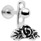 16G 3/8 Kissed Rose Flower Dangle Cartilage Tragus Helix Piercing