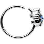20G 5/16 Blue CZ Gem Decadent Cluster Seamless Circular Ring