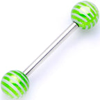 Pastel Stripes Party Barbell Tongue Ring Set of 4