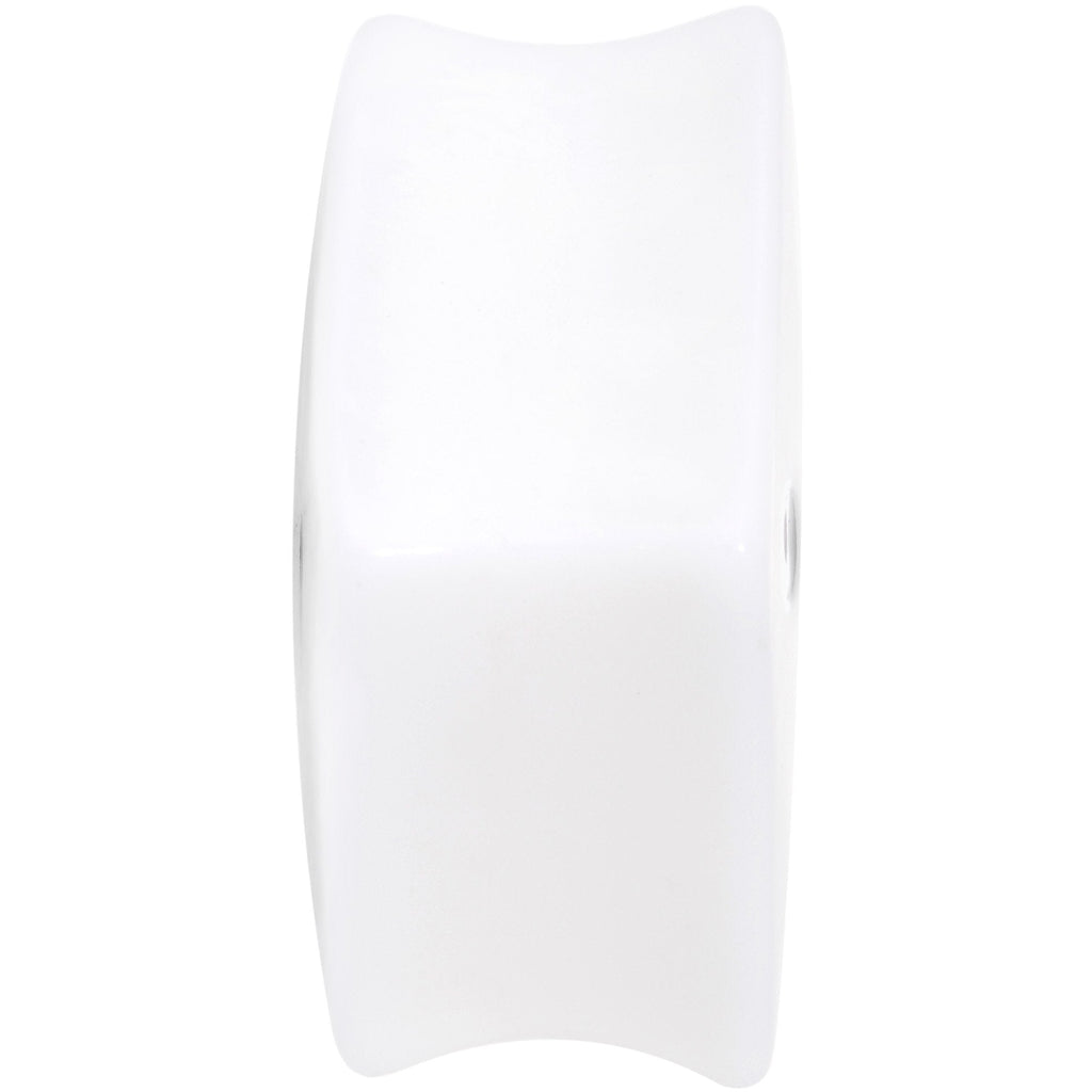 White Acrylic Square Shaped Lucky 7 Dice Saddle Plug Set 22mm to 32mm