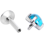 16G 1/4 Turquoise Internally Threaded Labret Monroe Tragus