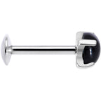 16G 5/16 Black Agate Internally Threaded Labret Monroe Tragus