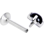 16G 5/16 Black Agate Internally Threaded Labret Monroe Tragus