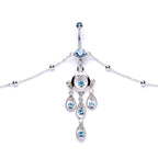 Aqua Gem Dancing Queen Chandelier Dangle Belly Ring Belly Chain