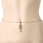 Aqua Gem Dancing Queen Chandelier Dangle Belly Ring Belly Chain
