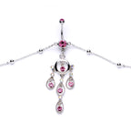 Pink Gem Dancing Queen Chandelier Dangle Belly Ring Belly Chain