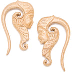 Hand Carved Wood Forest Nymph Hanger Plug Set 6mm to 18mm