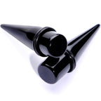Lightweight Black Acrylic Straight Taper Set 10mm to 25mm