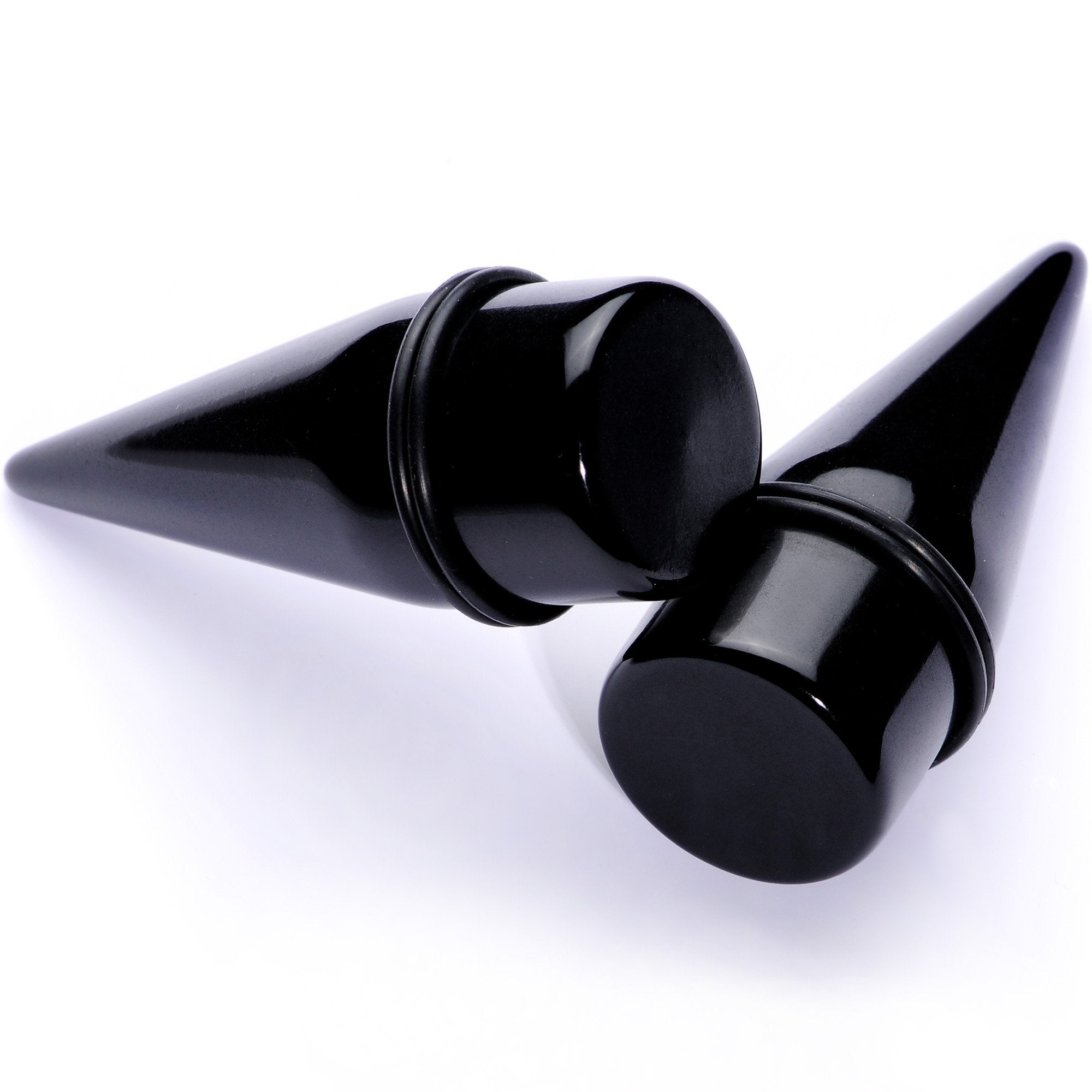 Lightweight Black Acrylic Straight Taper Set 10mm to 25mm