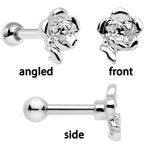 16G 1/4 Pink Gem Rainbow Cartilage Tragus Earring Set of 3