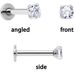 16G 1/4 Clear Gem Gold Tone Daisy Flower Cartilage Tragus Set of 3