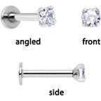 16G 1/4 Clear Gem Gold Tone Butterfly Cartilage Tragus Set of 3