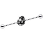 14G Spooky Smiling Jack O Lantern Industrial Barbell 38mm