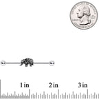 14G Geometric Engraving Elephant Industrial Barbell 38mm