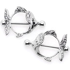 14G 9/16 Angelic Angelfish Nipple Shield Set