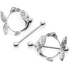 14G 9/16 Angelic Angelfish Nipple Shield Set