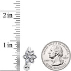 Clear CZ Gem Pretty Posy Flower Top Mount Belly Ring