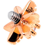 14G Clear CZ Gem Rose Gold Tone Starfish Dermal Anchor Top