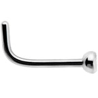 20G G23 Titanium Press Fit Clear CZ Micro Ball L Shaped Nose Ring