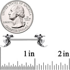 14G 9/16 Aliens Landed Crescent Moon Barbell Nipple Ring Set